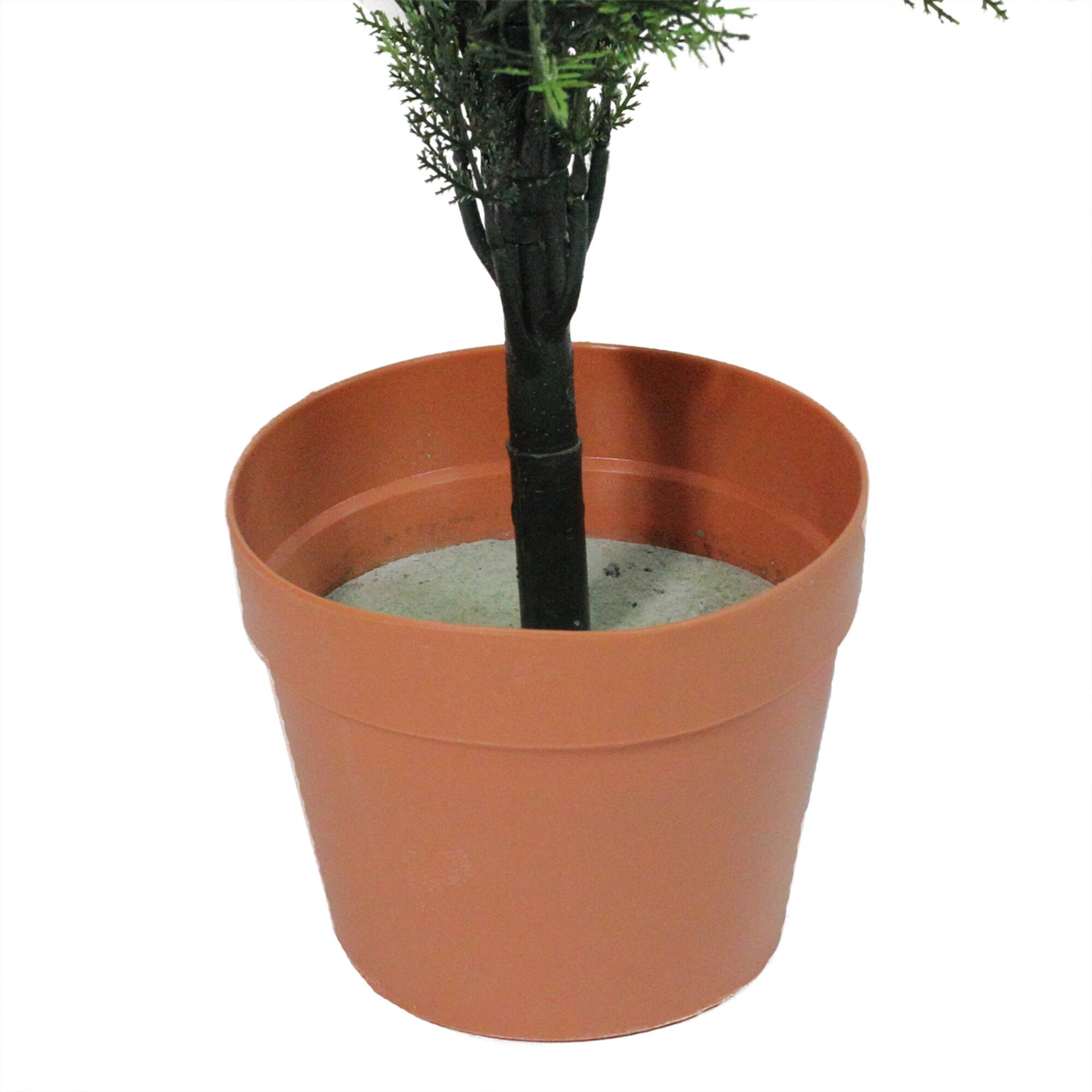 54" Two Tone Green Artificial Potted Cypress Tree